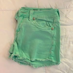 Green miss me shorts